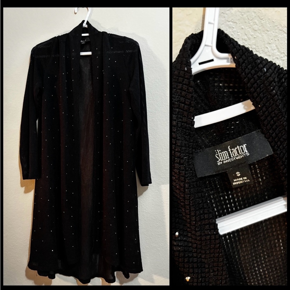 Investments Black Cardigan with Silver Accents